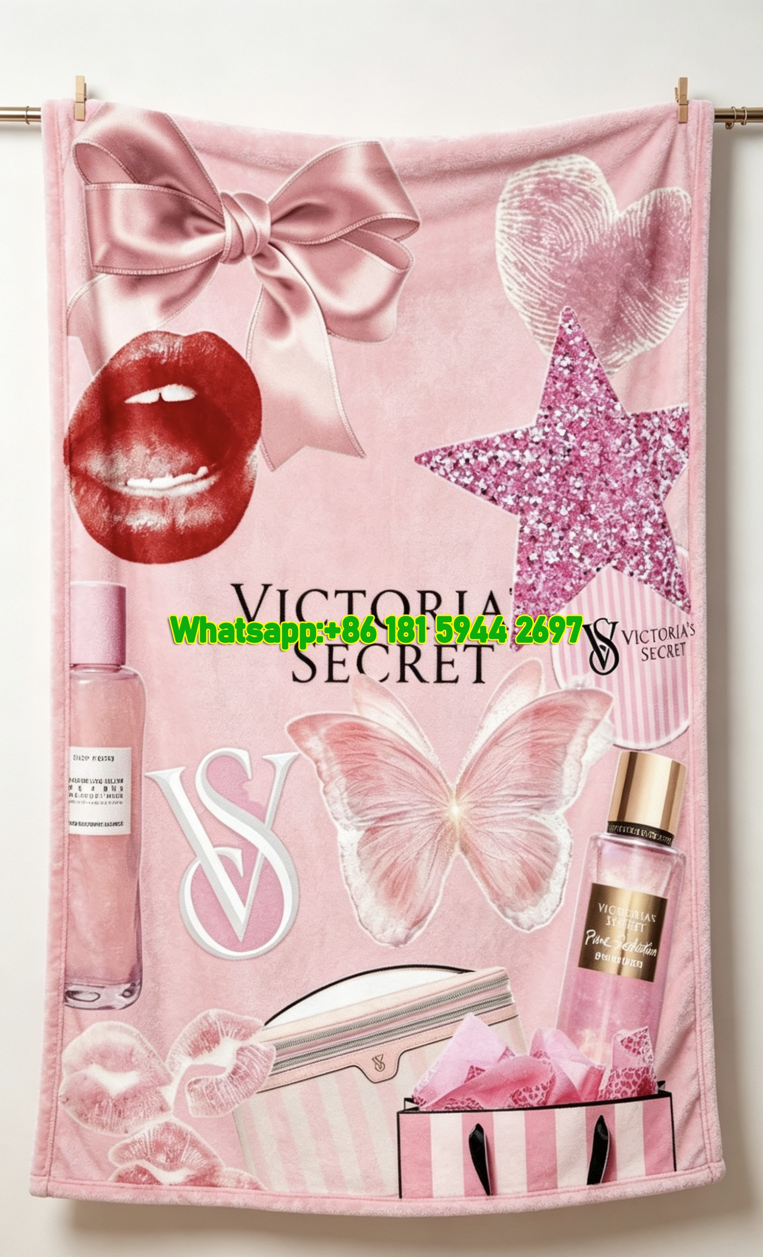 Victoria's Secret Midnight Bloom Flannel Sofa Throw Blanket V059